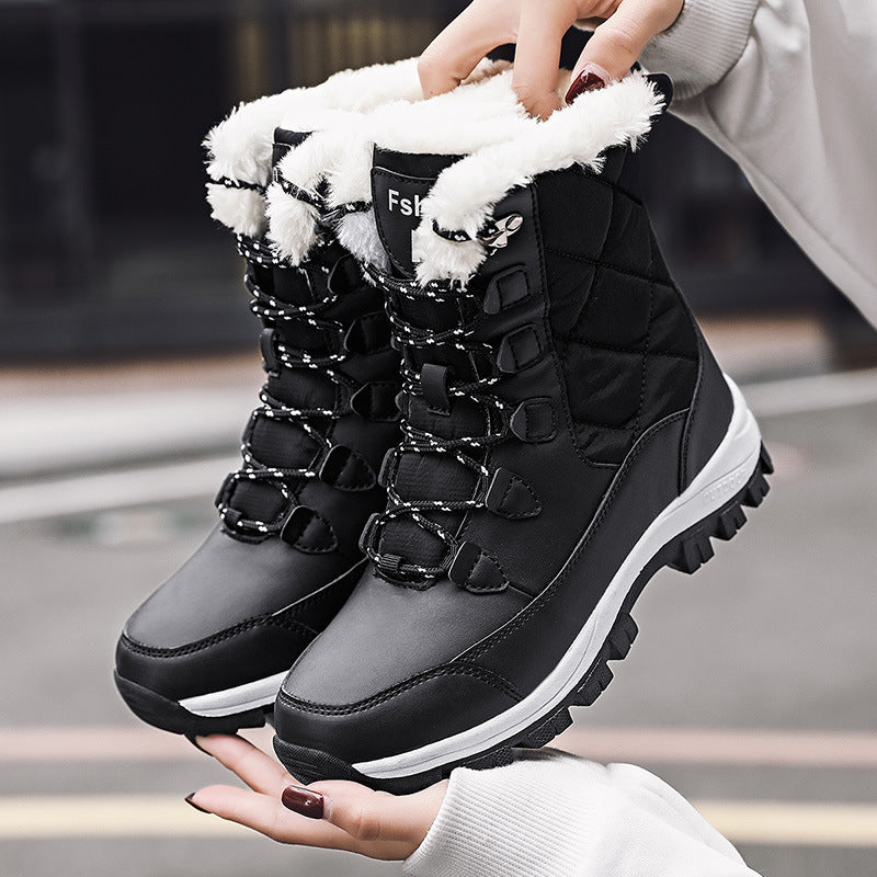 Botas de nieve altas informales de moda para mujer