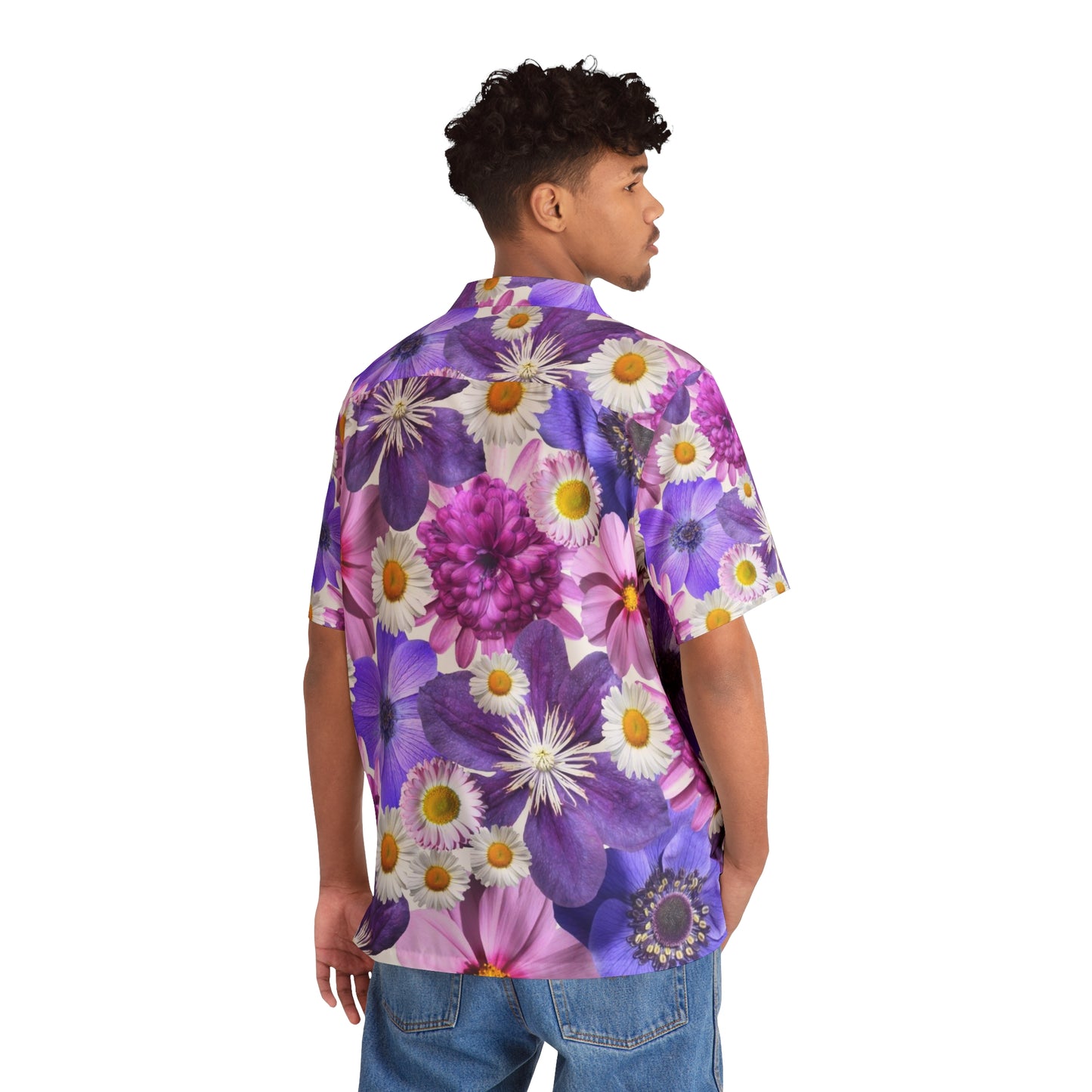 Fleurs violettes - Chemise hawaïenne pour hommes Inovax