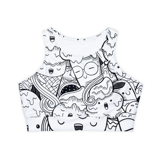 Doodle Icecream - Inovax Padded Sports Bra