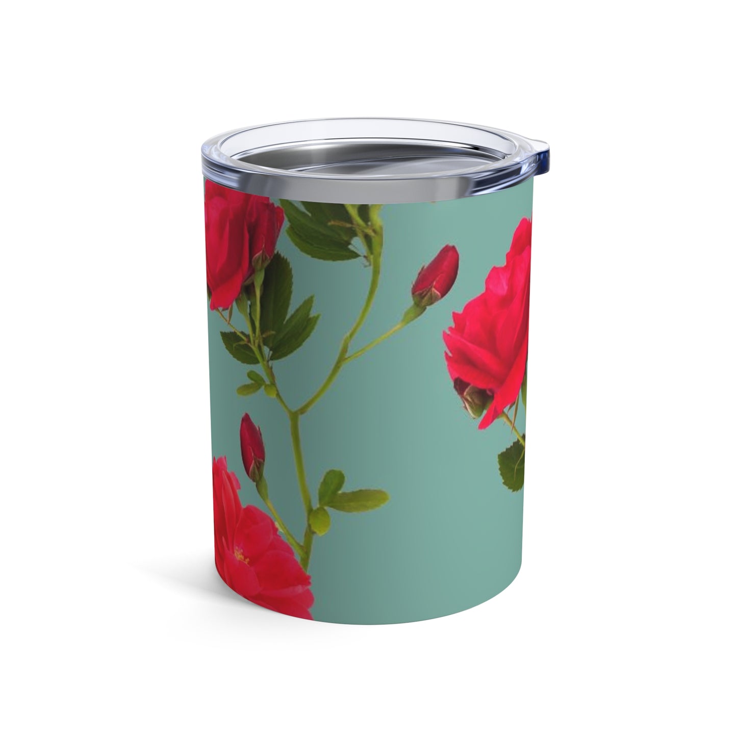 Red Flowers and blue - Inovax Tumbler 10oz