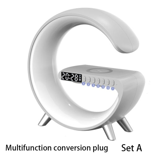 Lámpara LED inteligente en forma de G, altavoz con Bluetooth, cargador inalámbrico, lámpara de ambiente, Control por aplicación para decoración del hogar y dormitorio, novedad de 2023