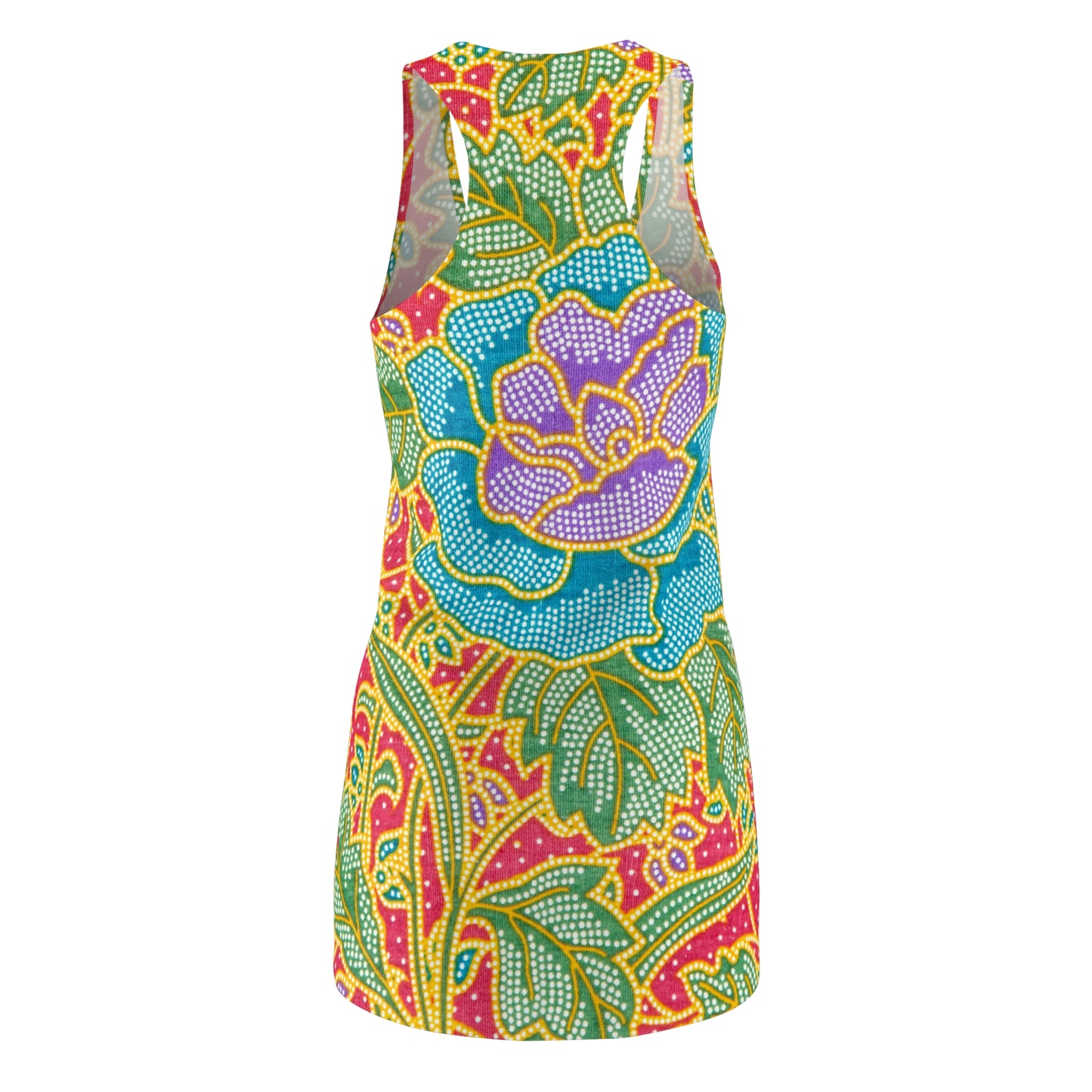 Green and red flowers - Inovax Women's Cut & Sew Racerback Dress