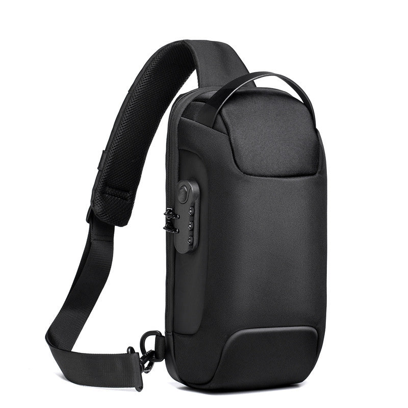 Sac étanche antivol USB pour hommes, sac à bandoulière Oxford multifonction, messager de voyage court, sac de poitrine