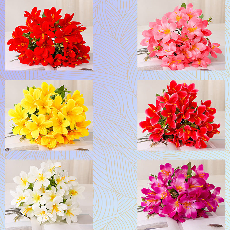 Wedding Home Decoration Simulation 5 Fork 10 Head Qicai Lily