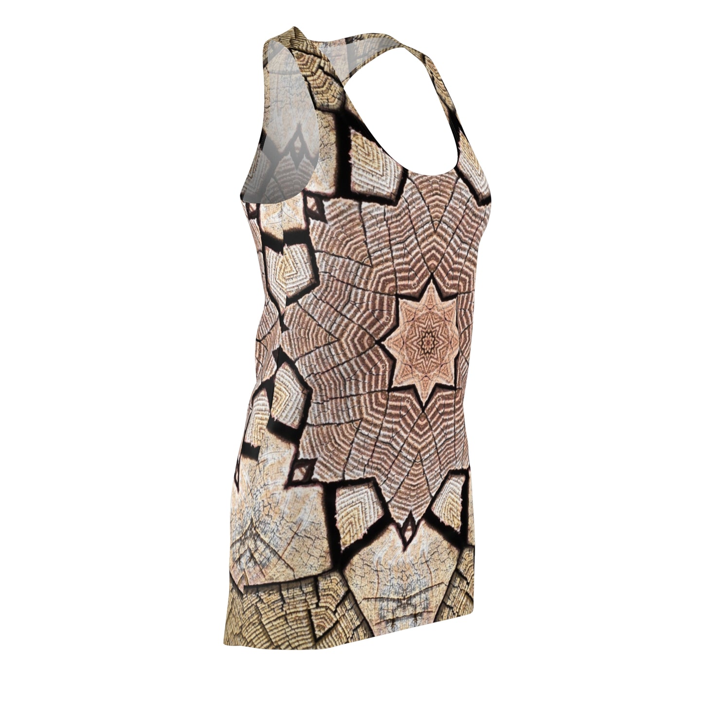 Brown Mandala - Inovax Women's Cut & Sew Racerback Dress