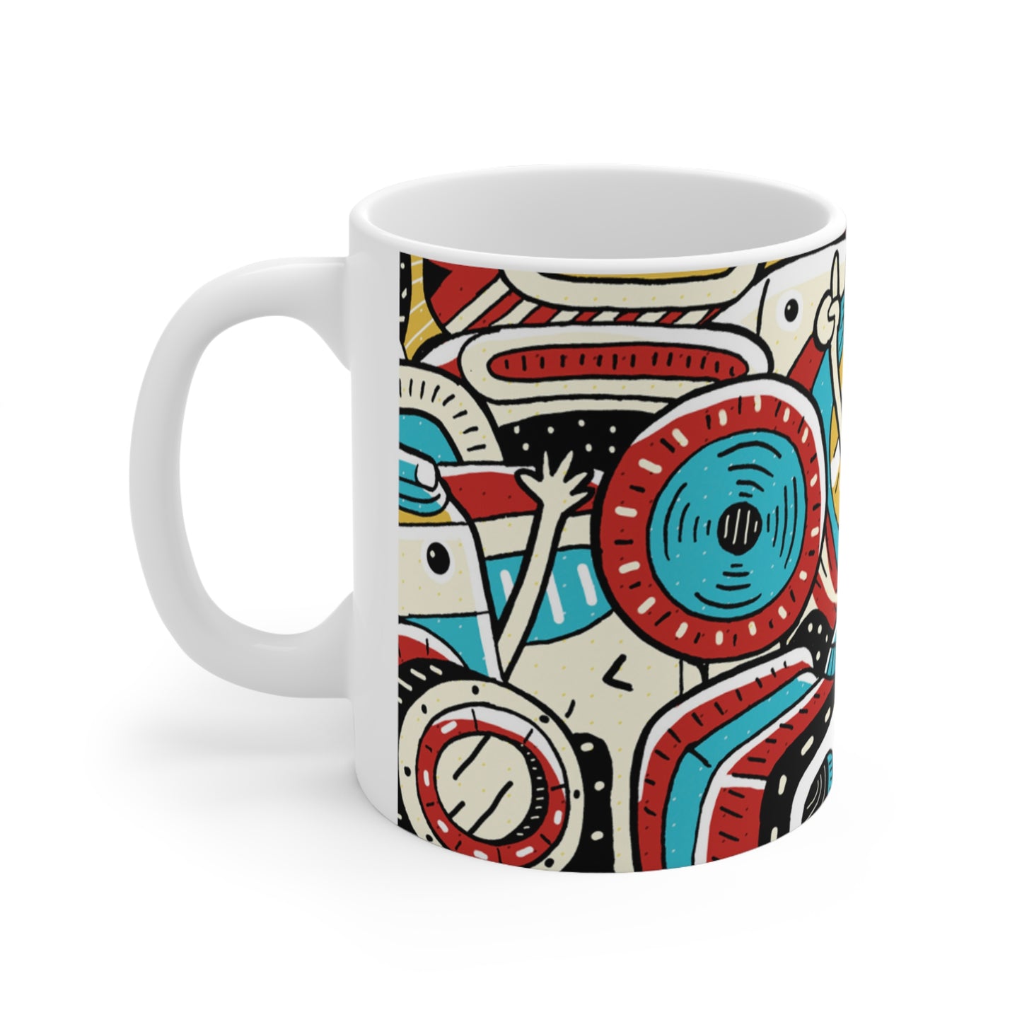 Doodle Photo Snap - Taza de cerámica Inovax de 11 oz