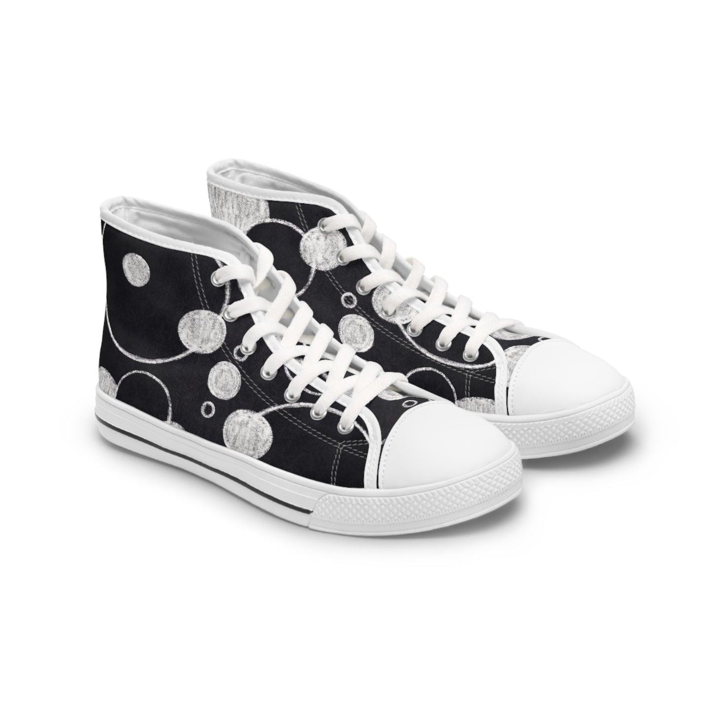 Black Dots - Inovax Women's Hight Top Sneakers