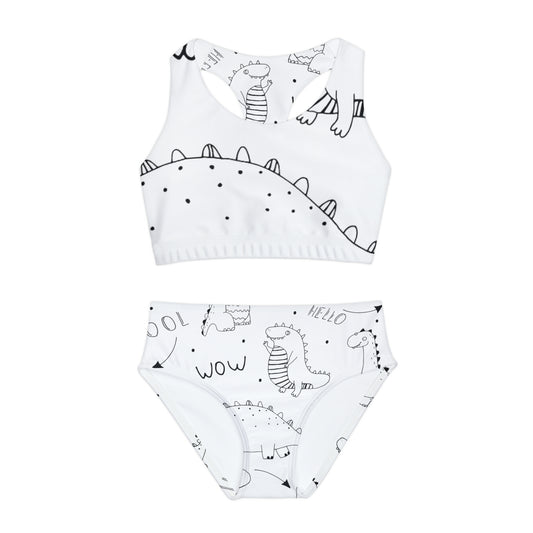 Doodle Dinosours - Inovax Girls Two Piece Swimsuit