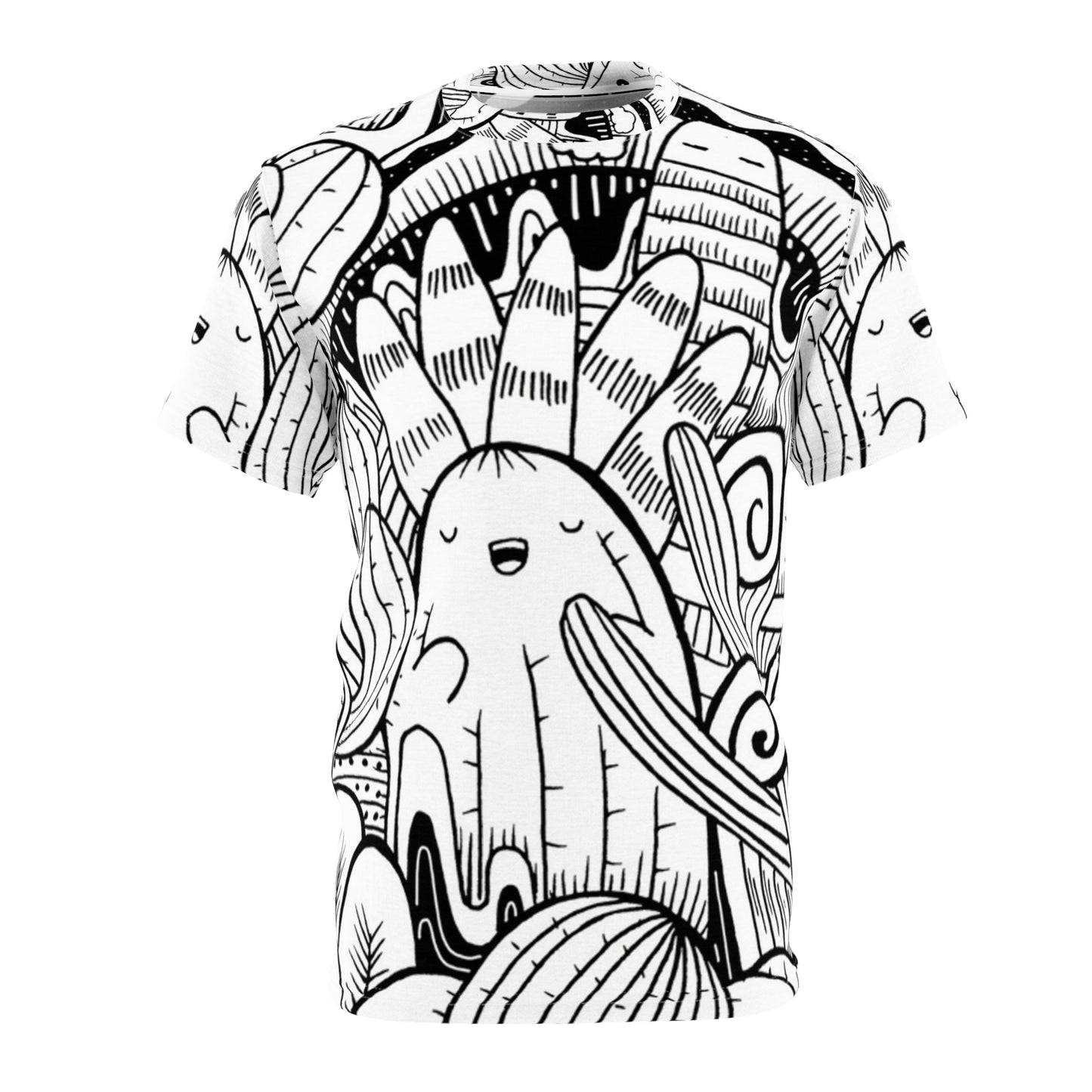 Doodle Cactus - Inovax Unisex Cut & Sew Tee