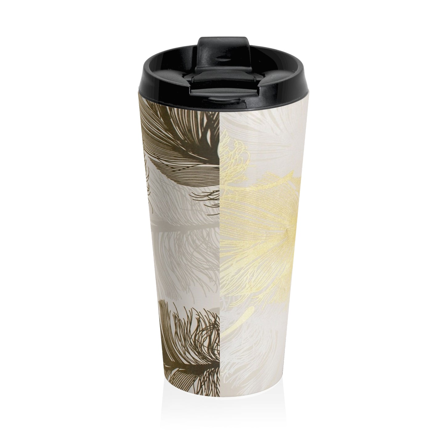 Golden Feathers - Inovax Stainless Steel Travel Mug