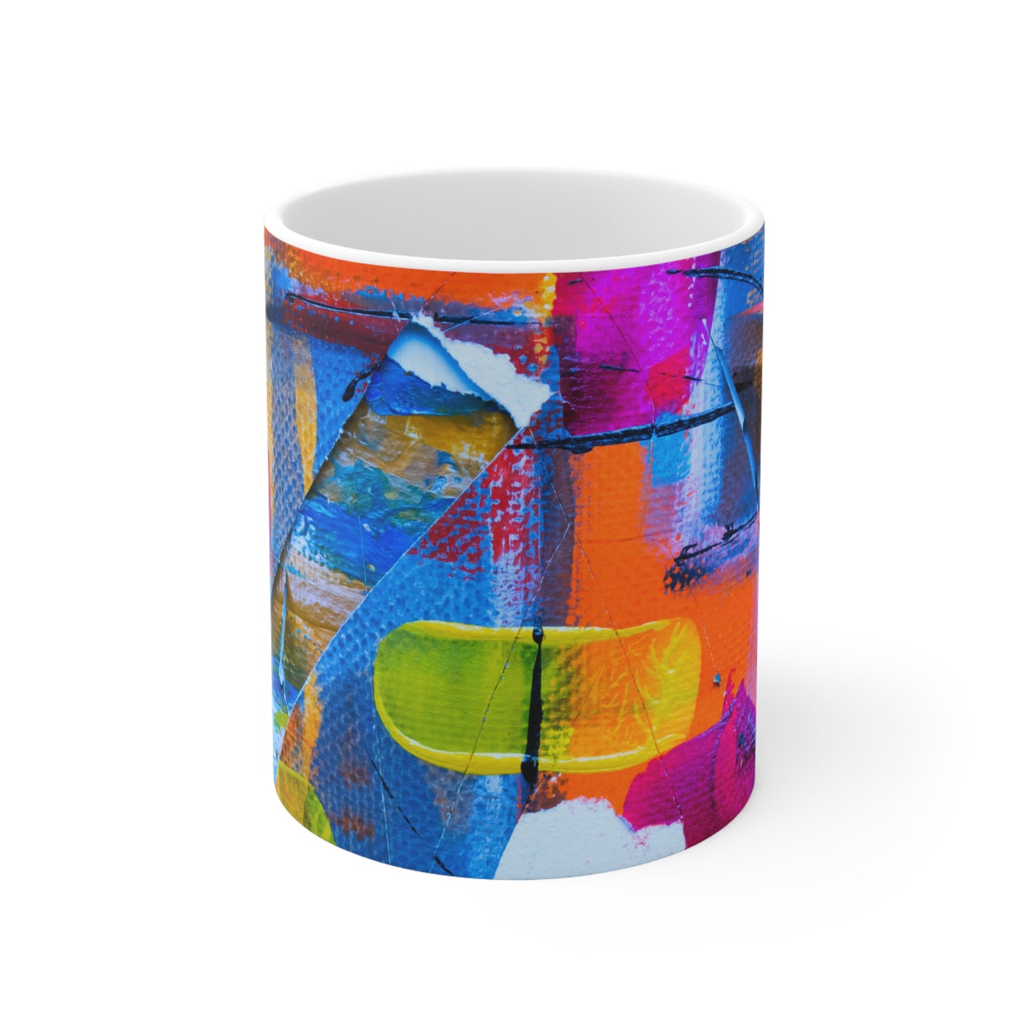 Couleurs carrées - Tasse en céramique Inovax 11oz