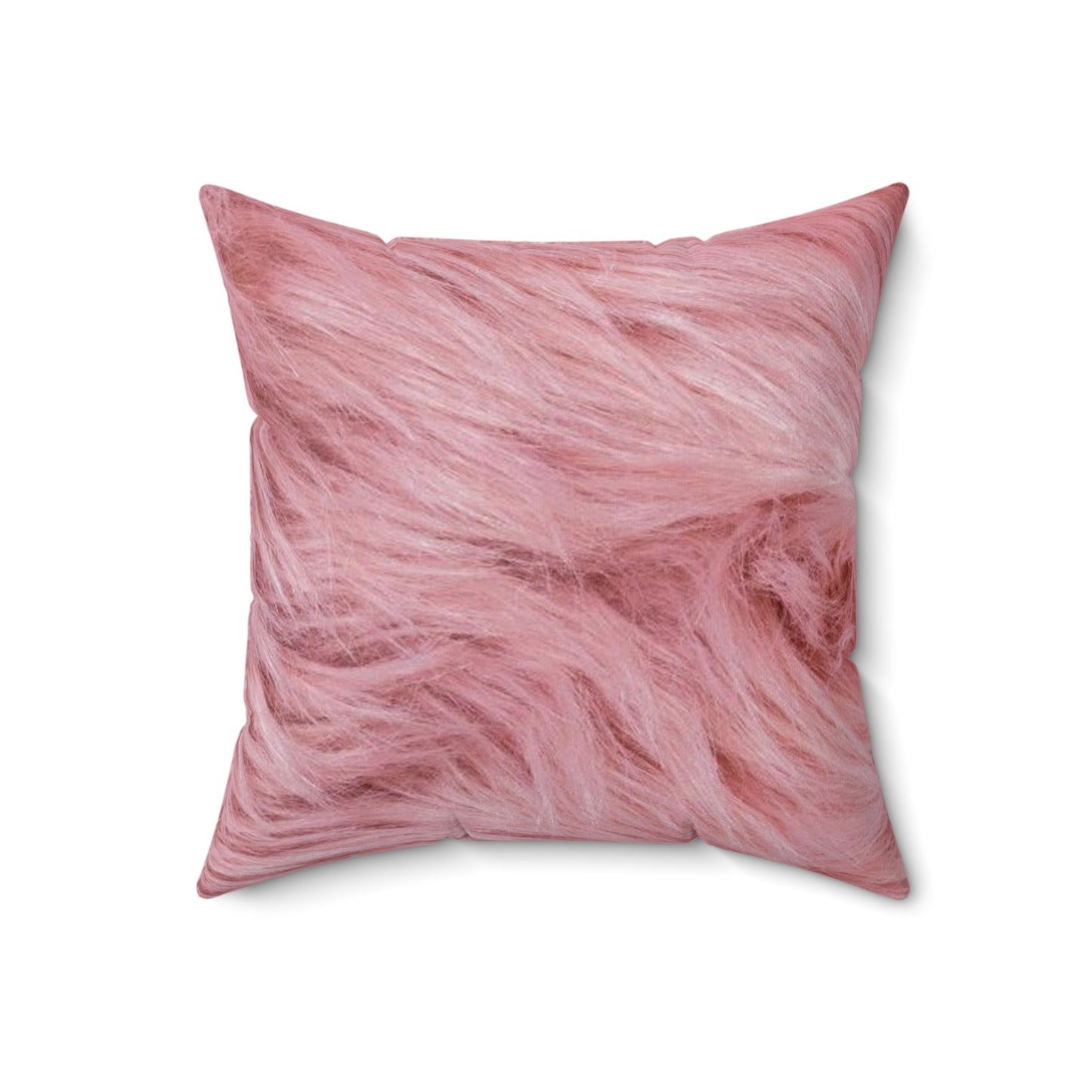 Peluche rosa - Almohada cuadrada de poliéster hilado Inovax