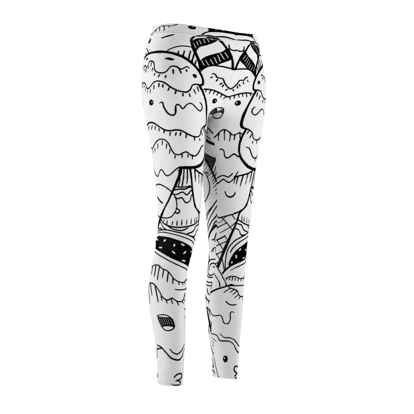 Doodle Icecream - Leggings casuales de corte y costura de mujer Inovax