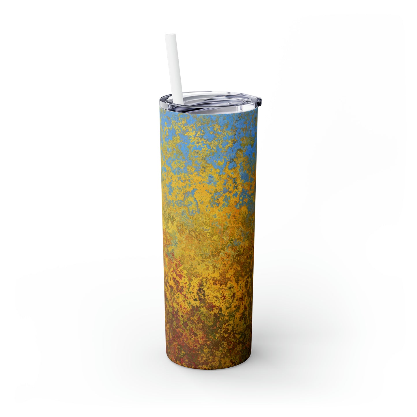 Gold and blue spots - Inovax Maars® Skinny Tumbler with Straw 20oz