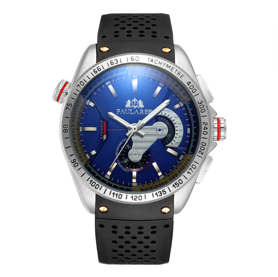 Montre pour hommes classique à bande noctilumineuse multifonctionnelle mécanique automatique