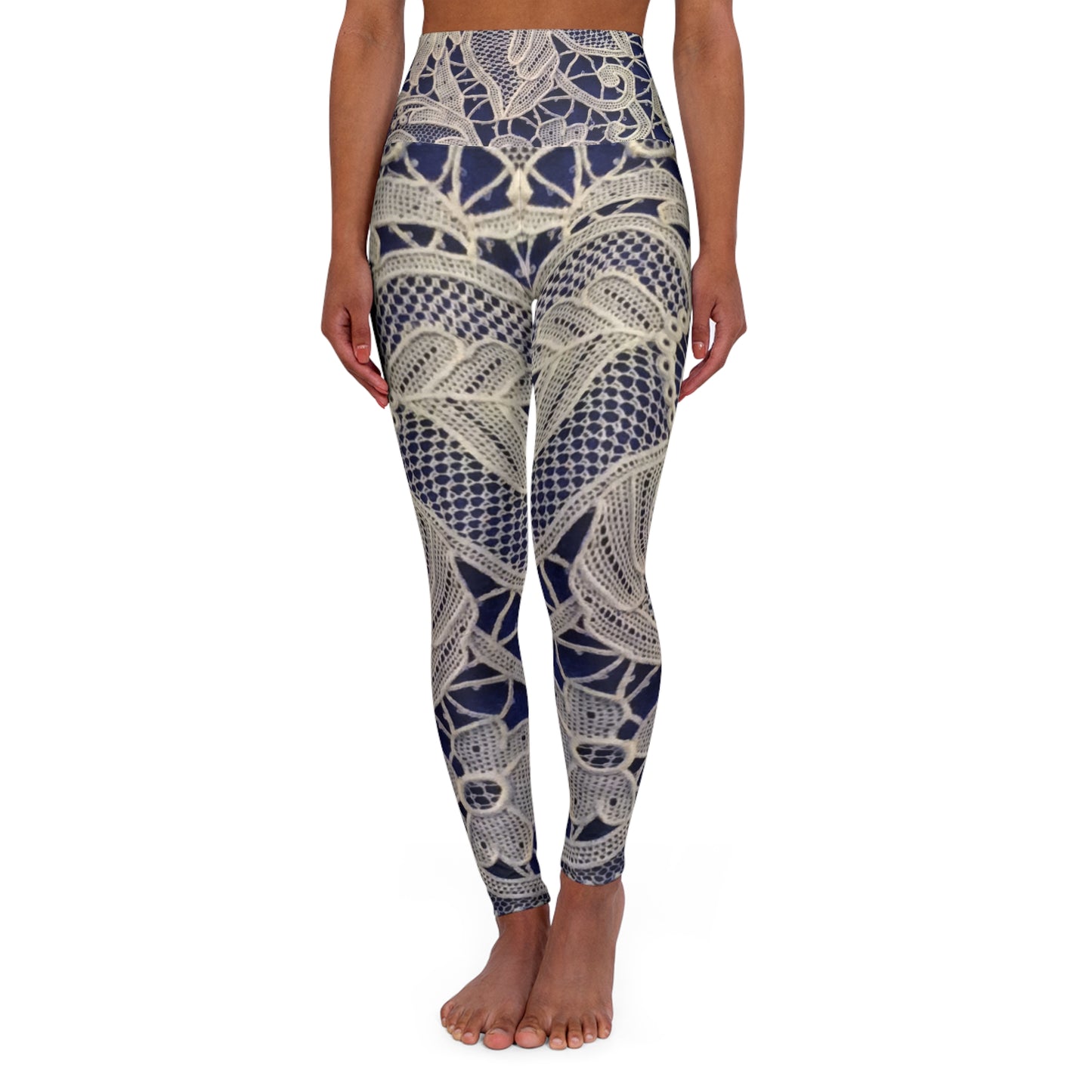 Dorado y azul - Leggings de yoga de cintura alta Inovax