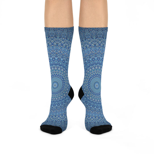 Blue Mandala - Inovax Cushioned Crew Socks