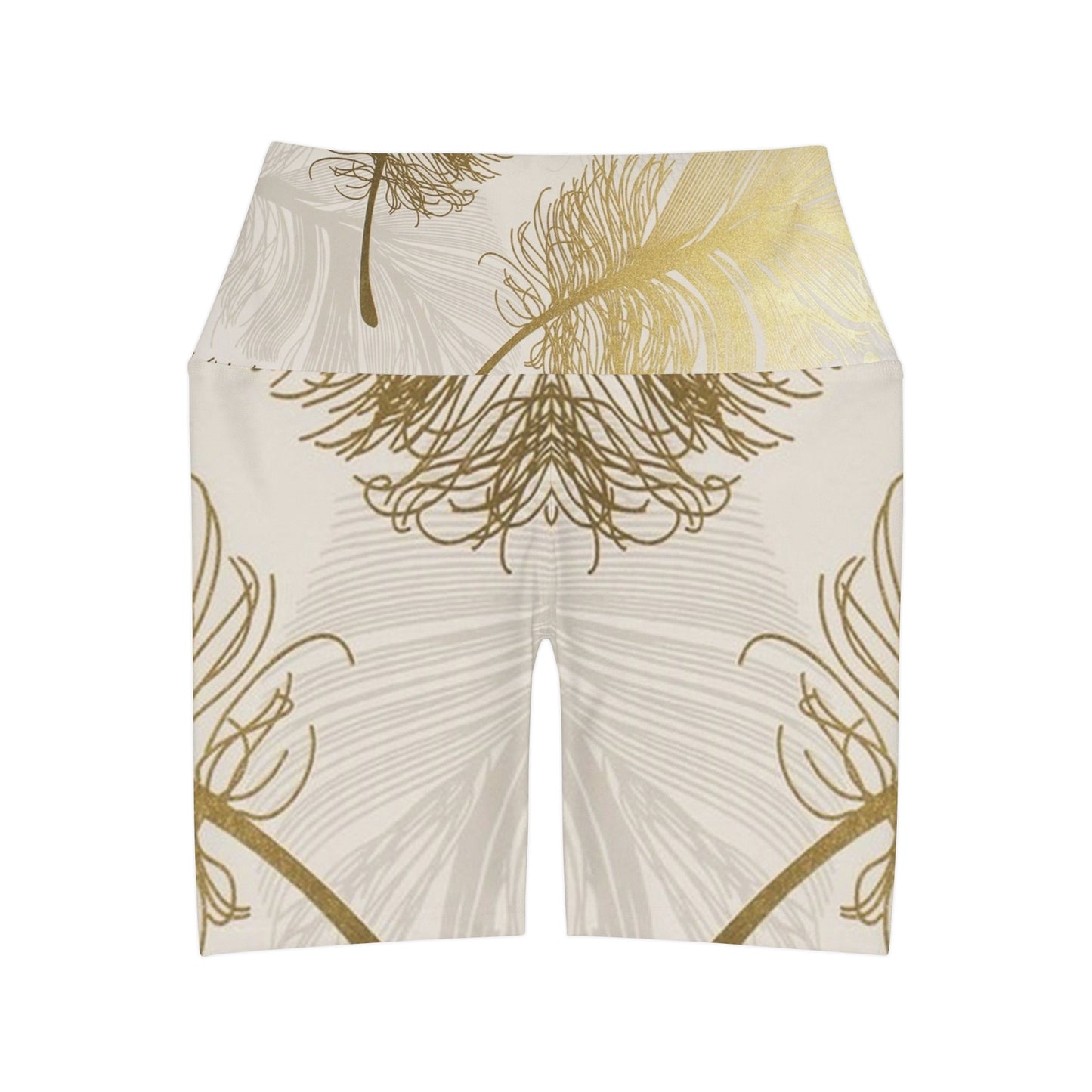 Golden Feathers - Inovax High Waisted Yoga Leggings