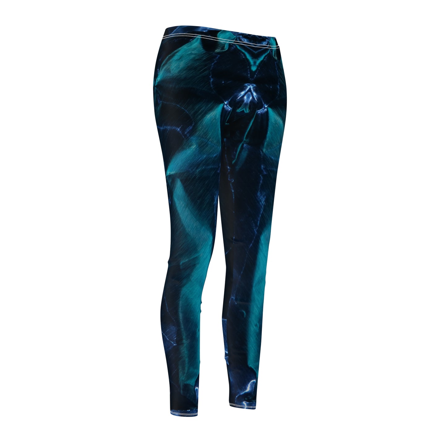 Azul Metálico - Leggings Casual Inovax corte y costura mujer