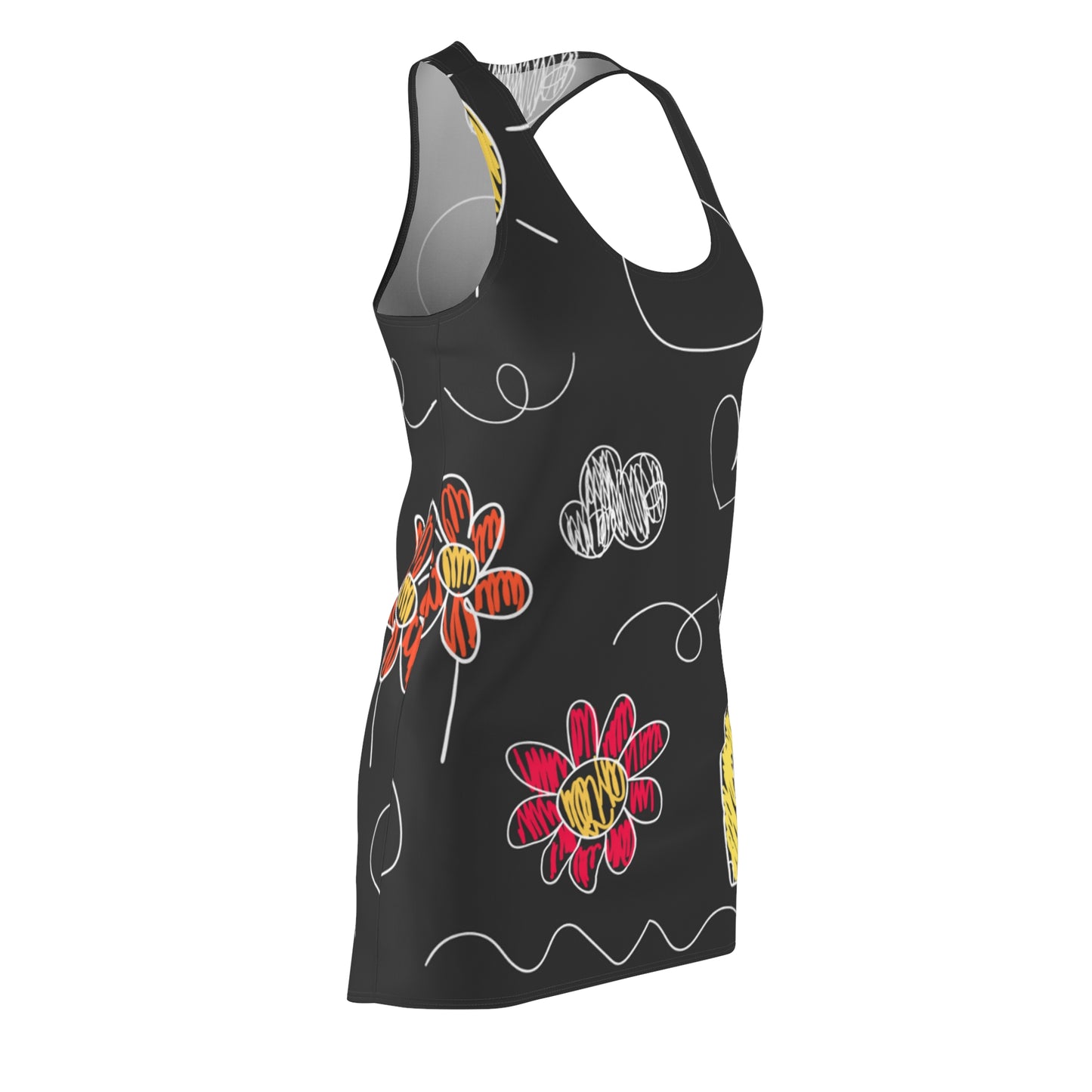 Kids Doodle Playground - Vestido con espalda cruzada cortado y cosido para mujer Inovax