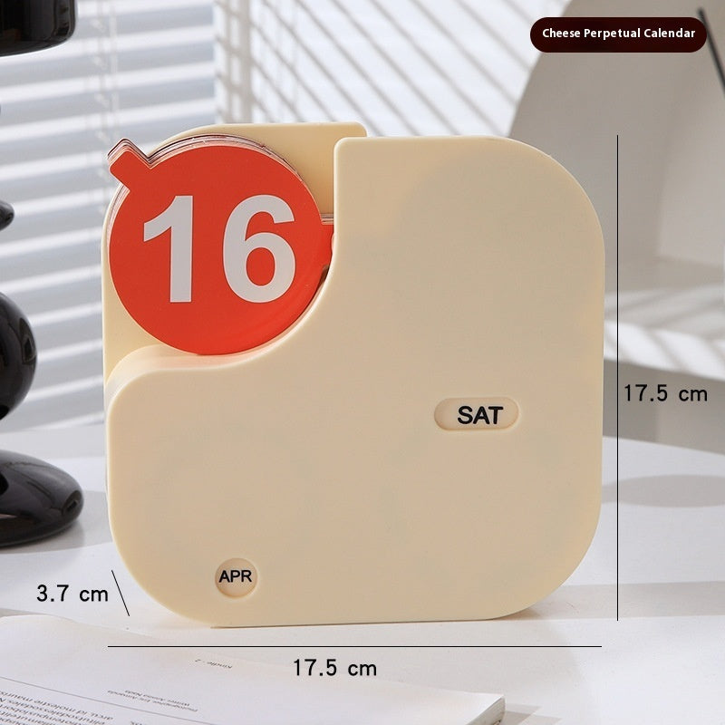 Creative Wooden Calendar Office Desktop Home Study Living Room Decoration