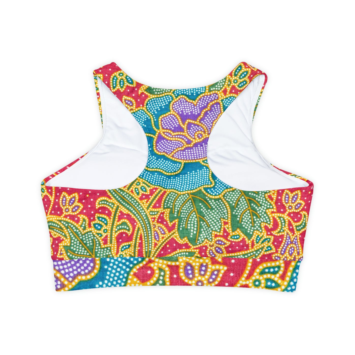 Green and red flowers - Inovax Padded Sports Bra