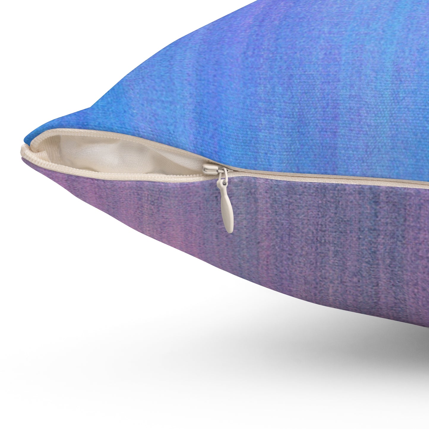 Azul y morado metálico - Almohada cuadrada de poliéster hilado Inovax