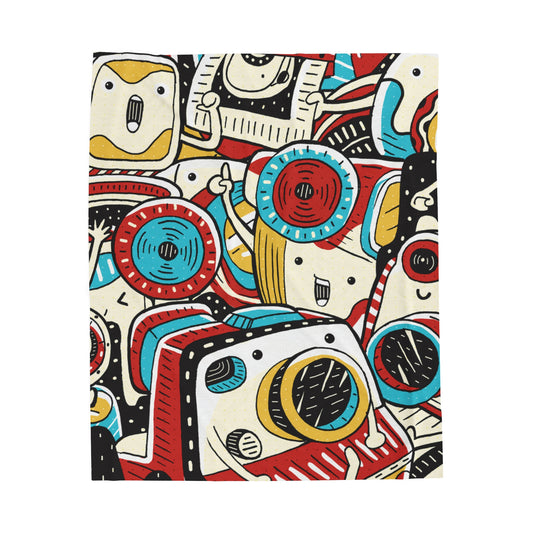 Doodle Photo Snap - Inovax Velveteen Plush Blanket