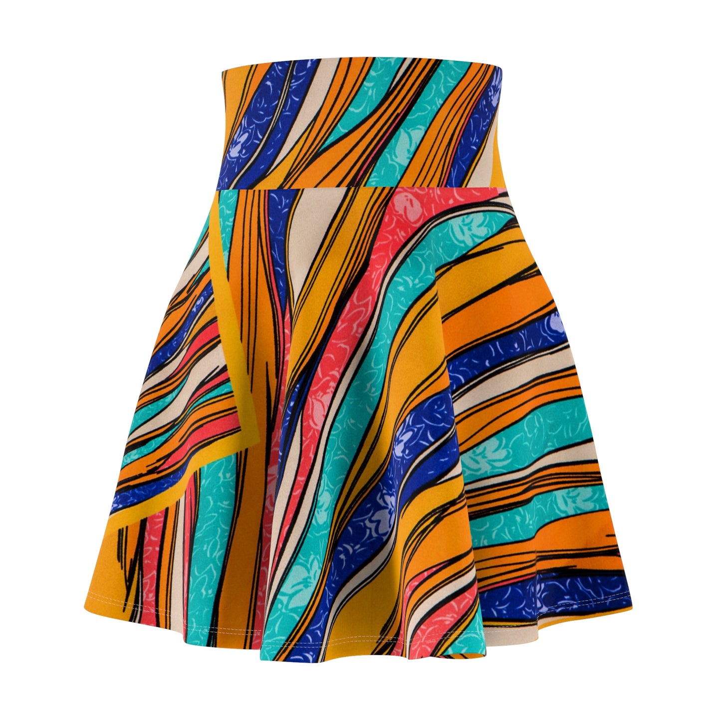 Color Brushstroke - Inovax Woman's Skater Skirt