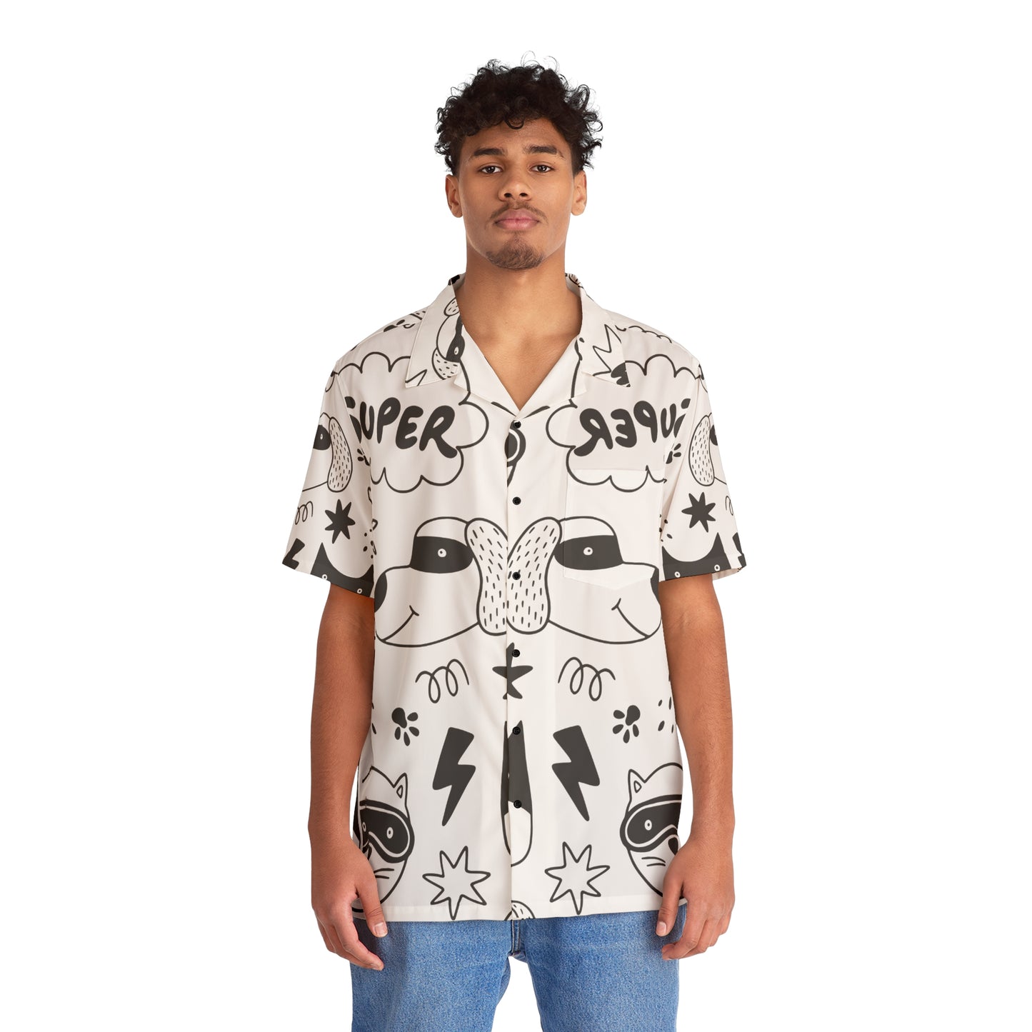 Doodle Dogs &amp; Cats - Chemise hawaïenne pour hommes Inovax