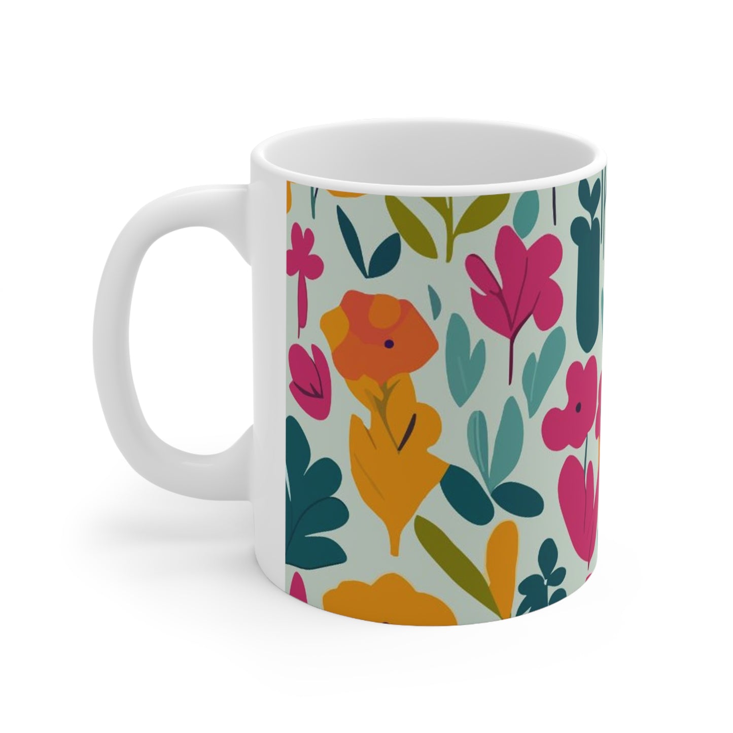 Fleurs claires - Tasse en céramique Inovax 11oz