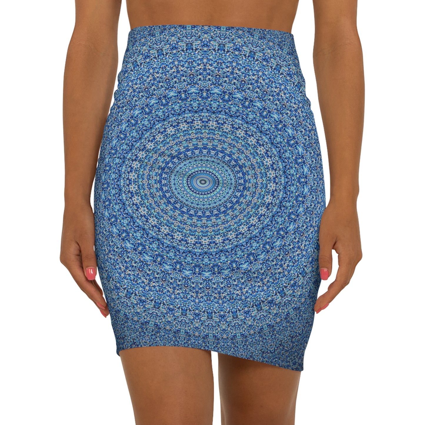 Mandala bleu - Mini-jupe femme Inovax