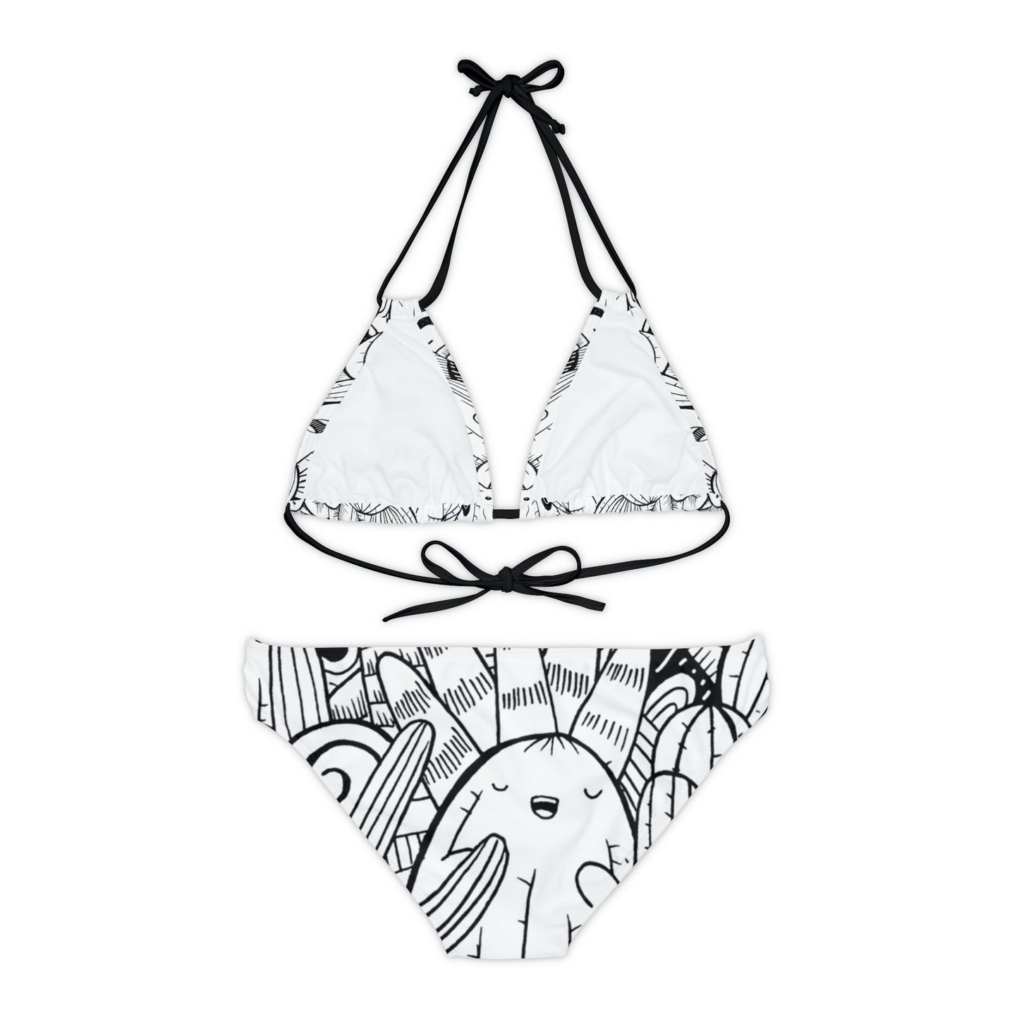 Doodle Cactus - Conjunto de bikini con tiras Inovax