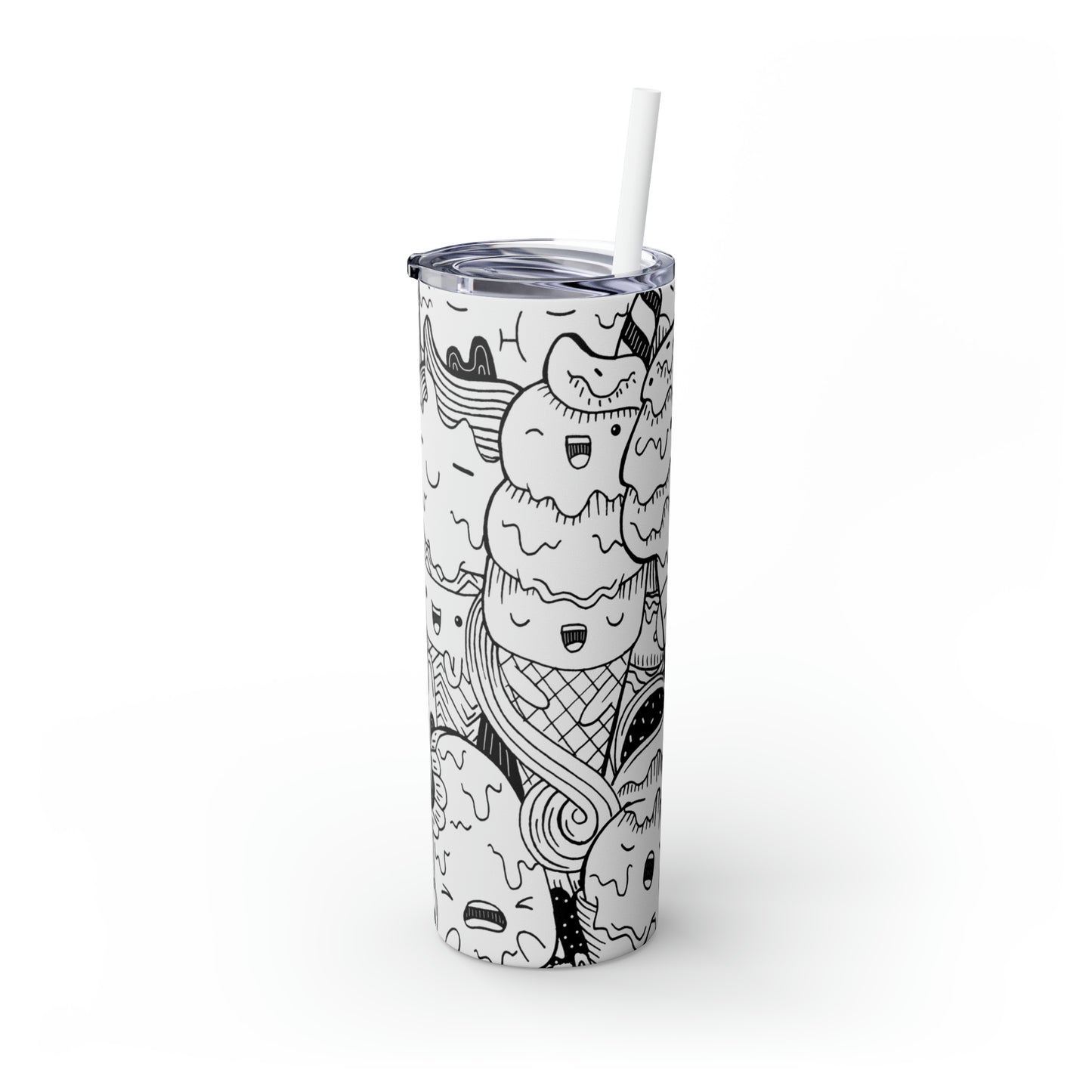 Doodle Icecream - Gobelet skinny Inovax Maars® avec paille 20oz