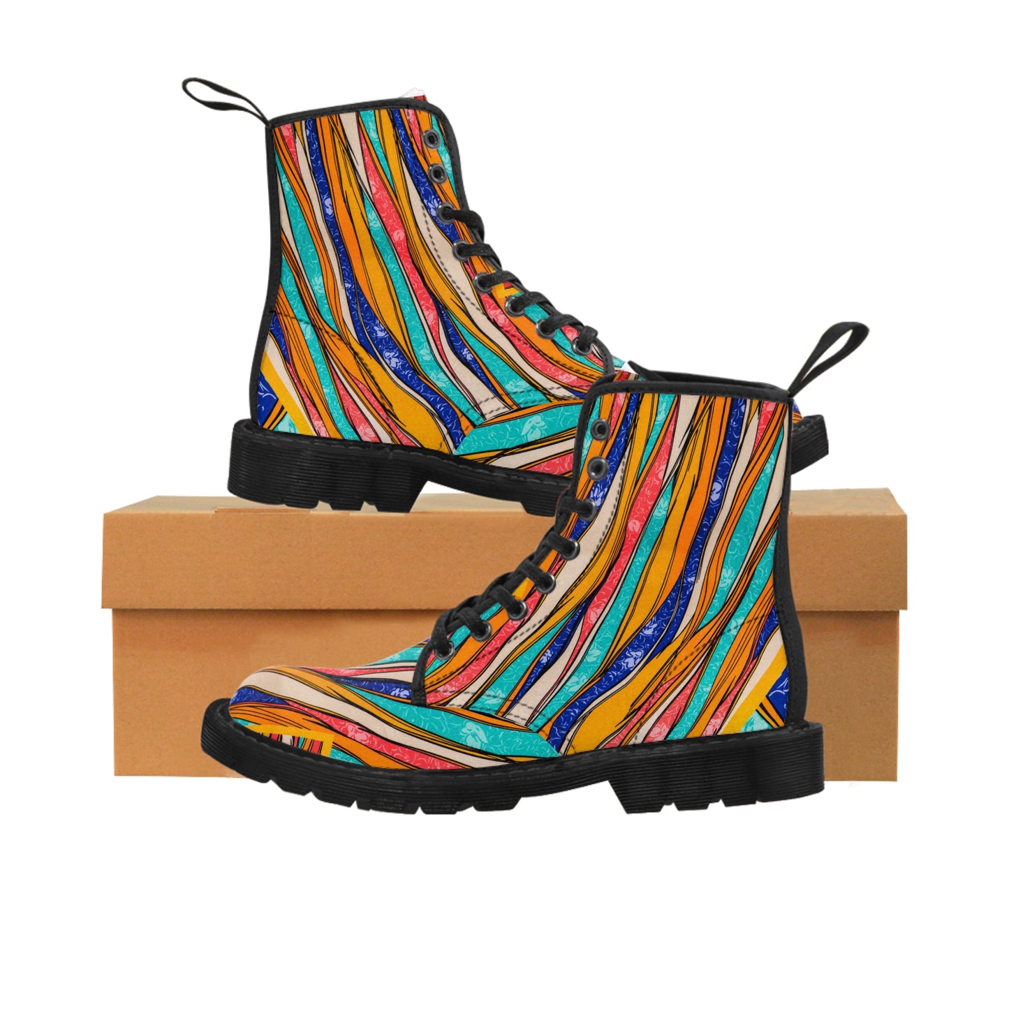 Coup de pinceau couleur - Bottes en toile pour femme Inovax