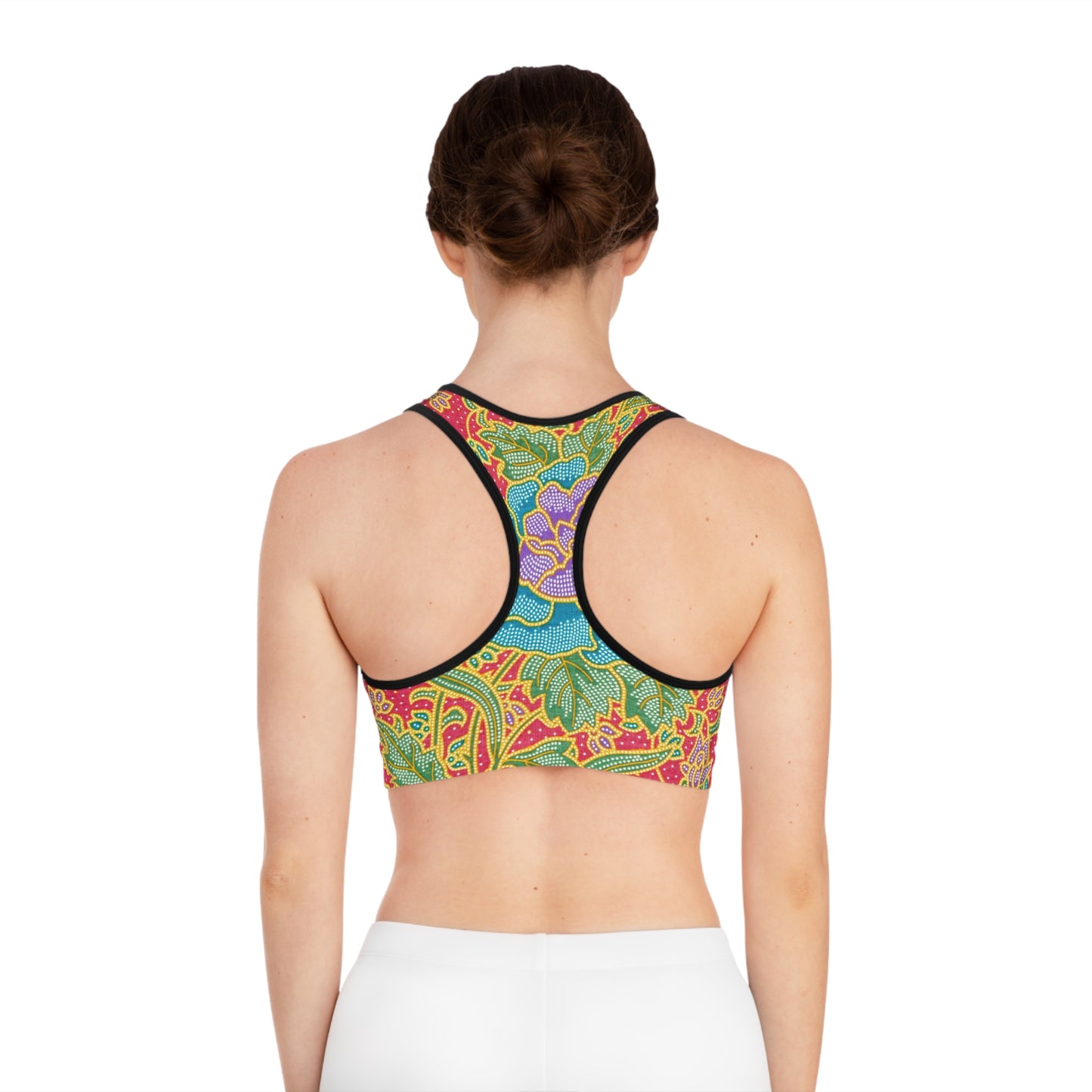 Fleurs vertes et rouges - Inovax Sports Bra