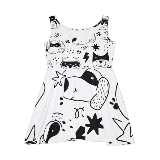 Doodle Dogs &amp; Cats - Vestido skater para mujer Inovax