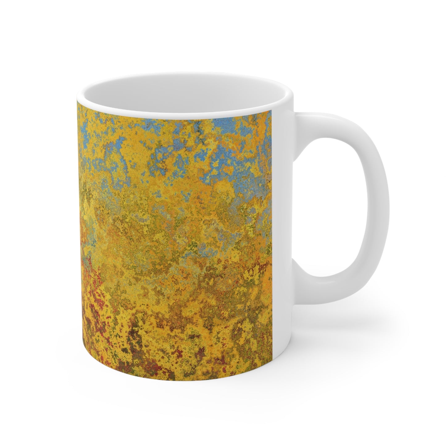 Gold and blue spots - Inovax Ceramic Mug 11oz