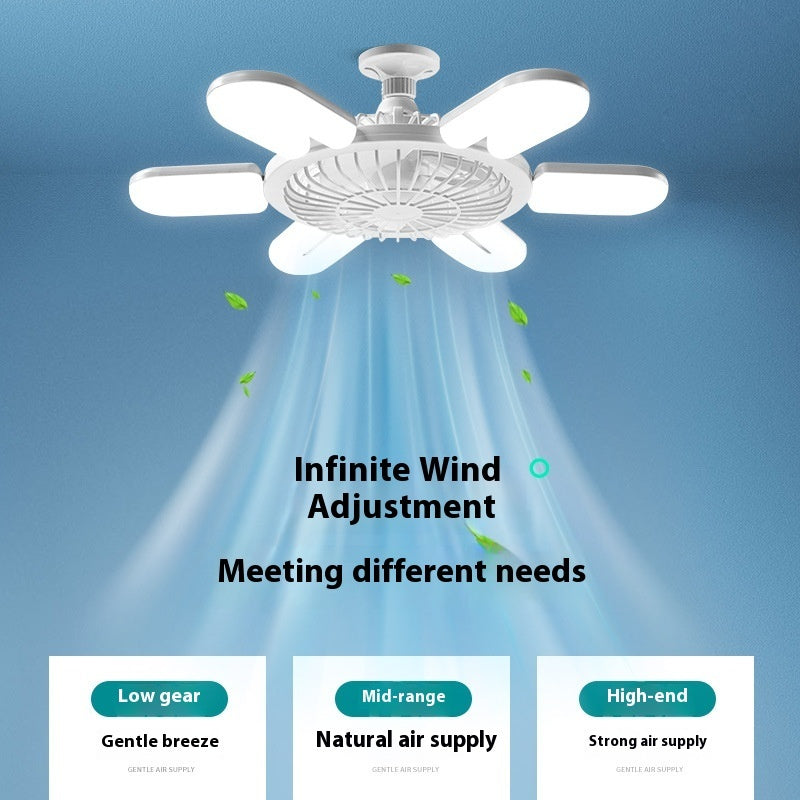 E27 Screw Fan Lamp Smart Remote Control Living Room Bedroom Fan-style Ceiling Lamp