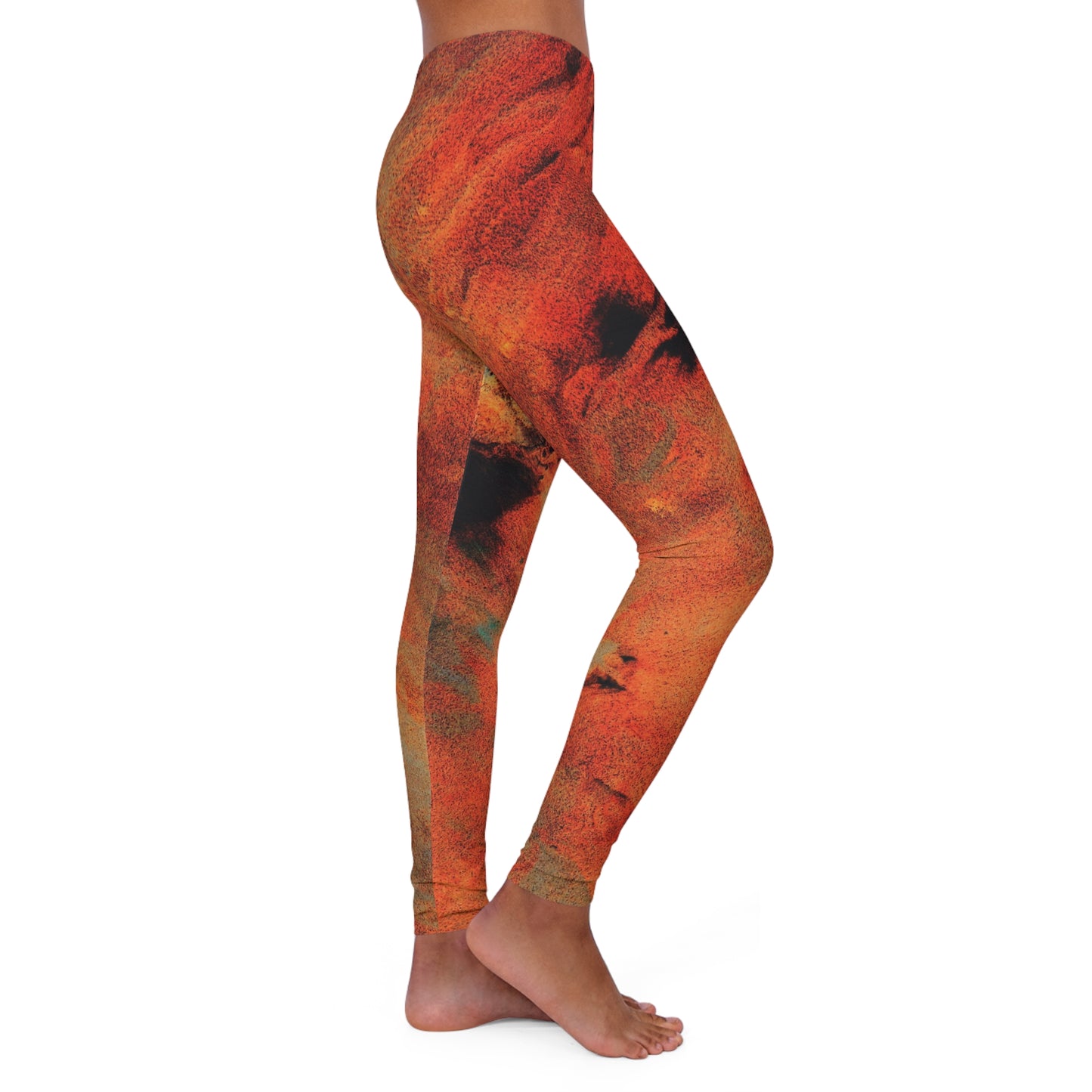 Color naranja - Leggings de spandex para mujer Inovax