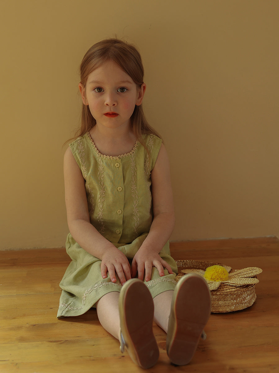 Pure Linen Vest And Pants Set For Babies