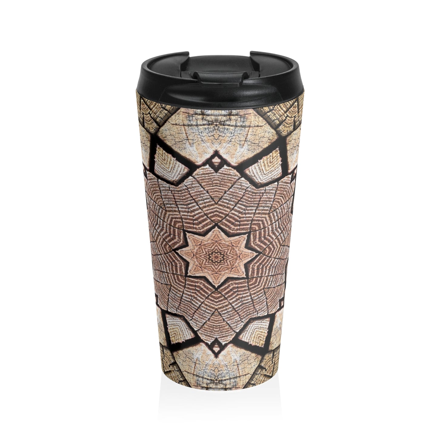 Mandala Marrón - Taza de viaje de acero inoxidable Inovax