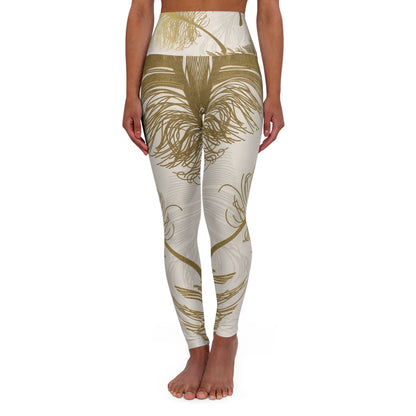 Golden Feathers - Inovax High Waisted Yoga Leggings