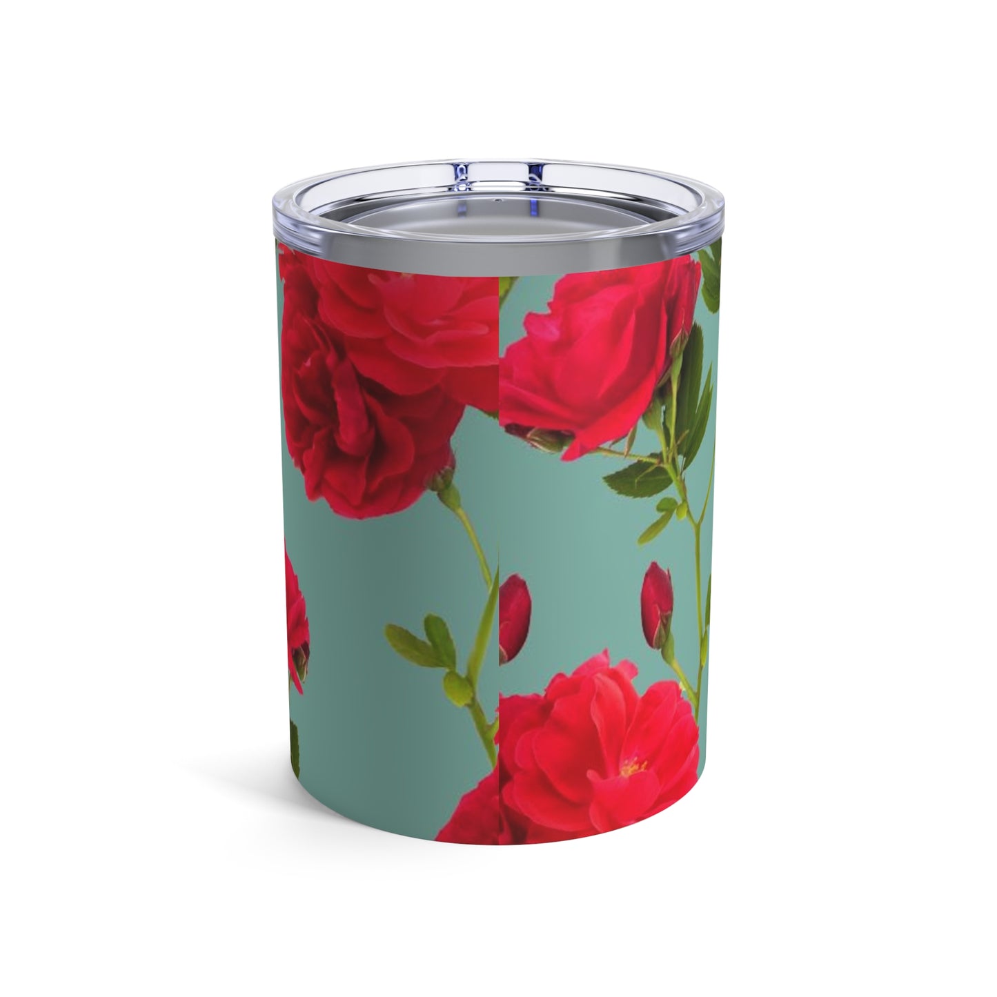 Red Flowers and blue - Inovax Tumbler 10oz