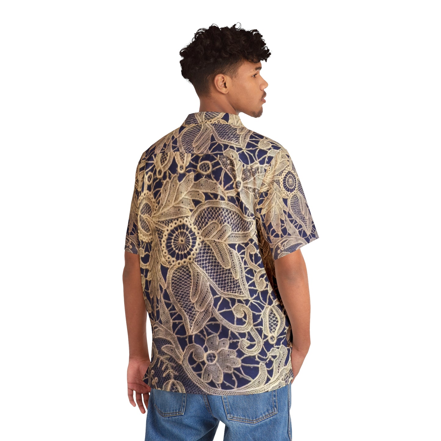 Doré et Bleu - Chemise Hawaïenne Inovax pour Homme