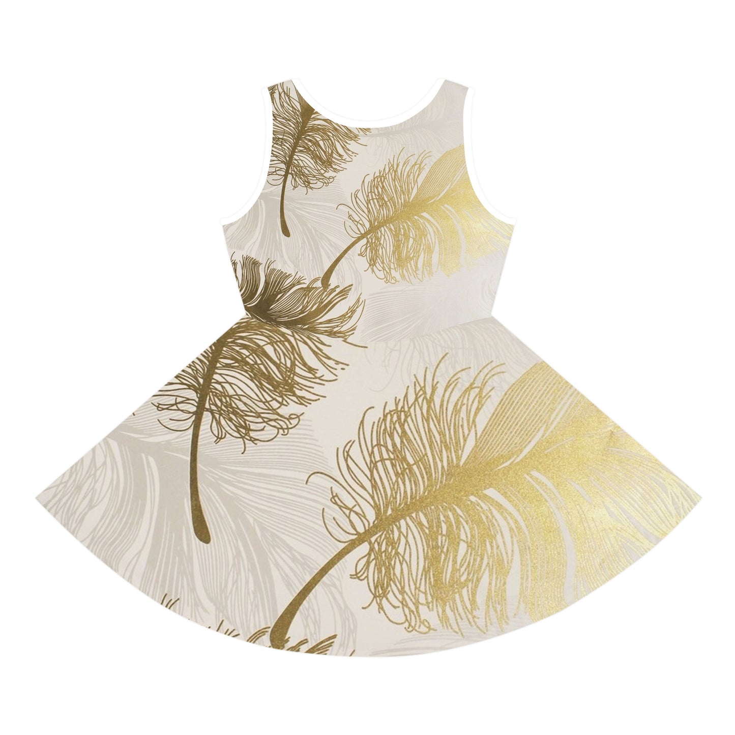 Golden Feathers - Inovax Girl's Sleeveless Sundress