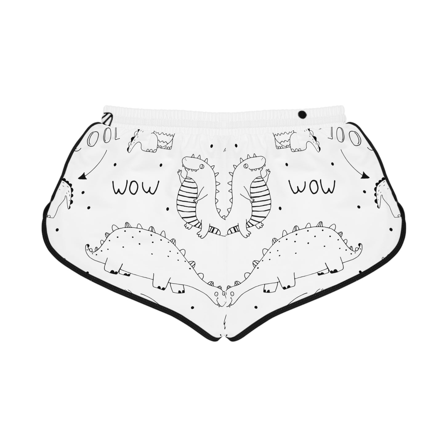 Doodle Dinosours - Pantalones cortos relajados para mujer Inovax