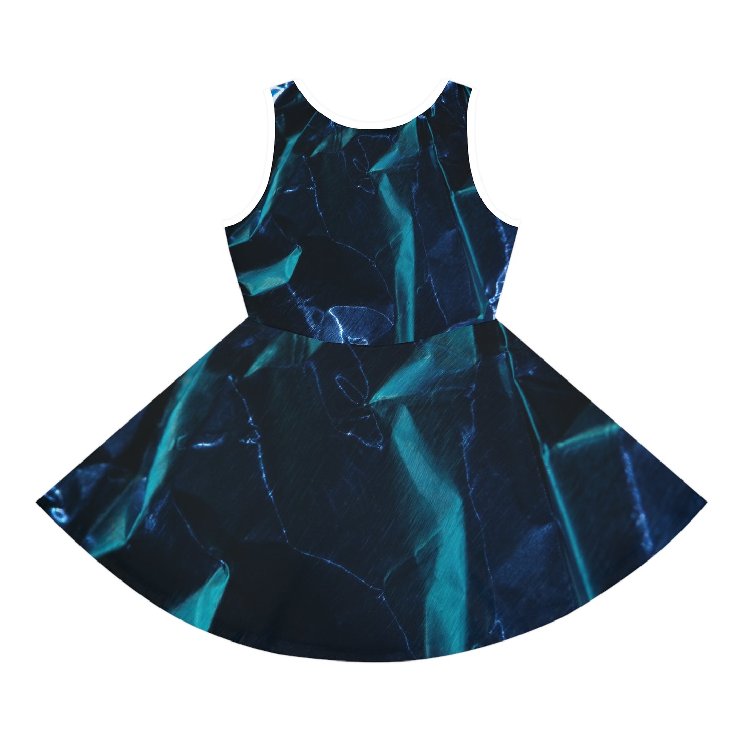 Azul Metalizado - Vestido de Verano Niña Sin Mangas Inovax