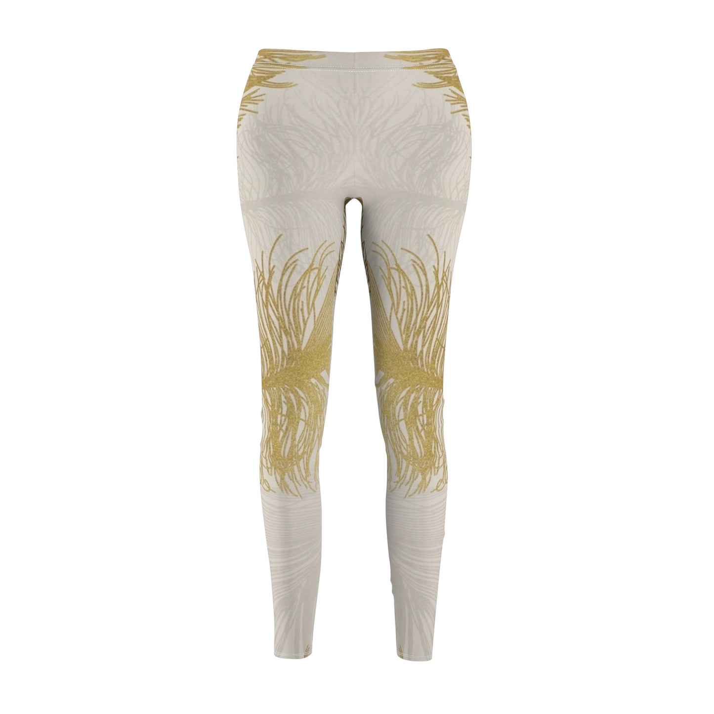 Golden Feathers - Inovax Women's cut & sew Casual Leggings