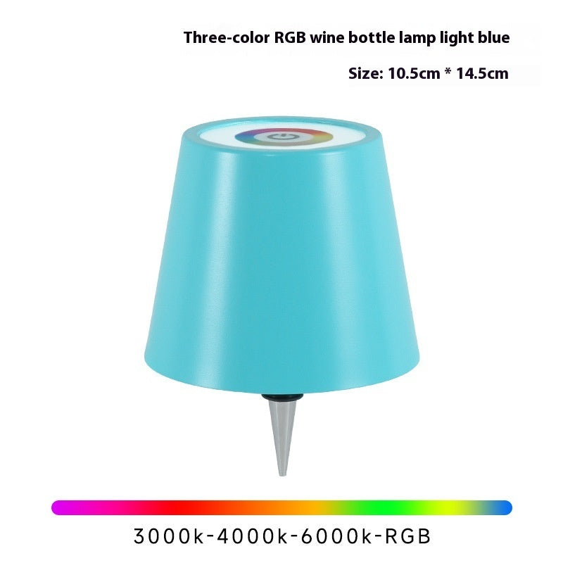 Plug-in Wine Bottle Lights Metal Wine Bottle Table Lamp Rechargeable